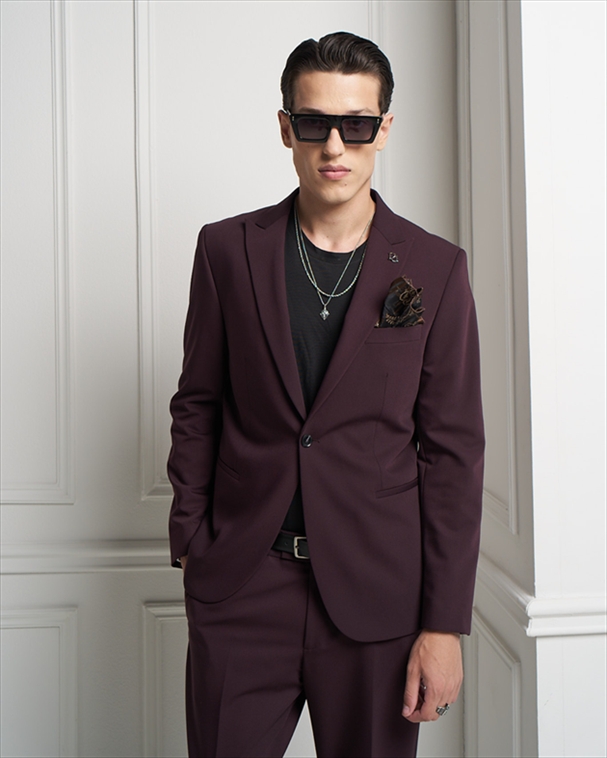 1000-FW26-PURPLE.jpg SINGLE BUTTON BLAZER JACKET - Image 1