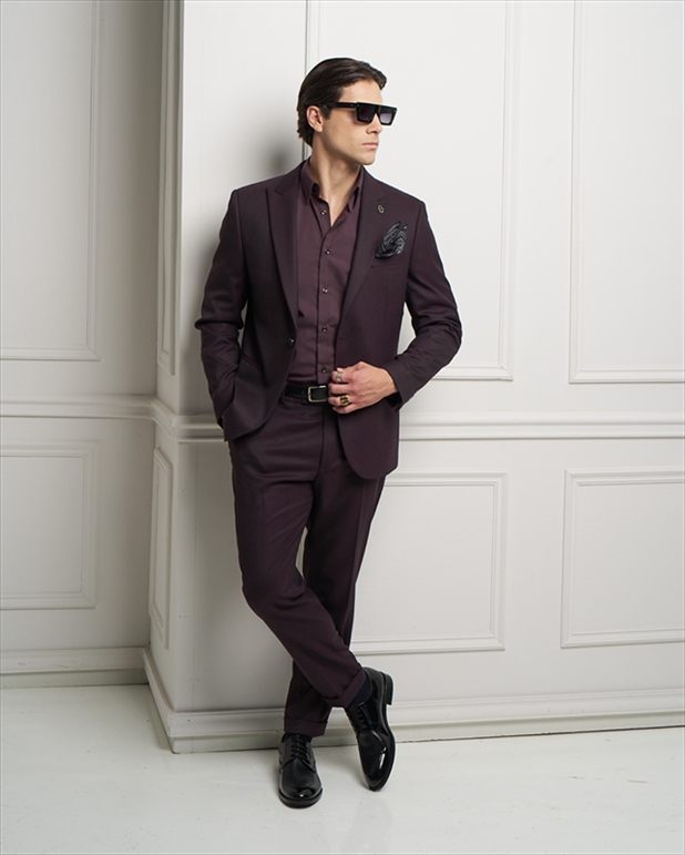 1001-FW26-PURPLE.jpg SINGLE BUTTON BLAZER JACKET - Image 1