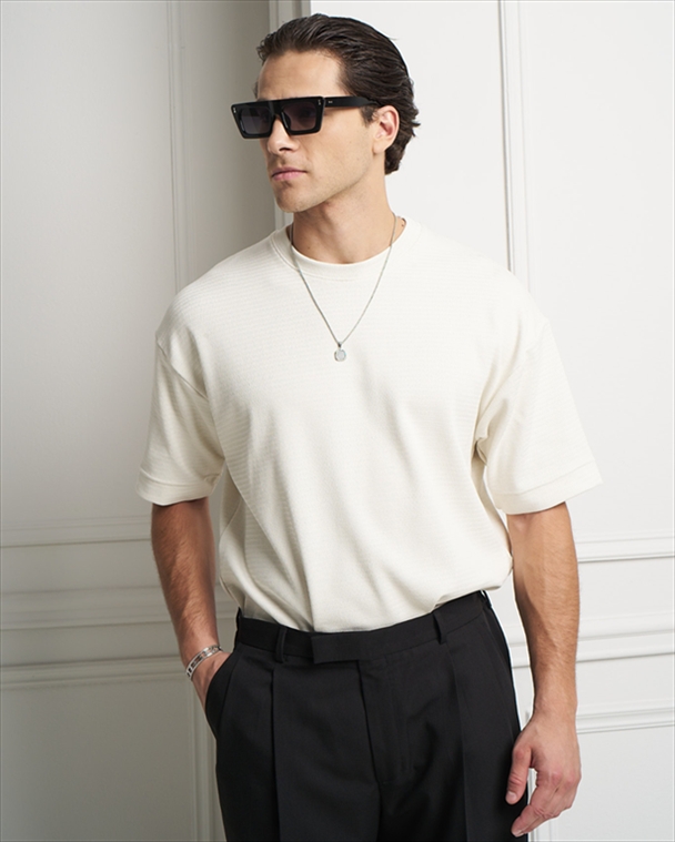 3504-FW26-CREAM.jpg SHORT SLEEVE T-SHIRT - Image 1