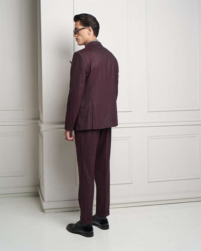 6004-FW26-BORD.jpg TAILORED DOUBLE PLEAT STRIPED TROUSER - Image 1